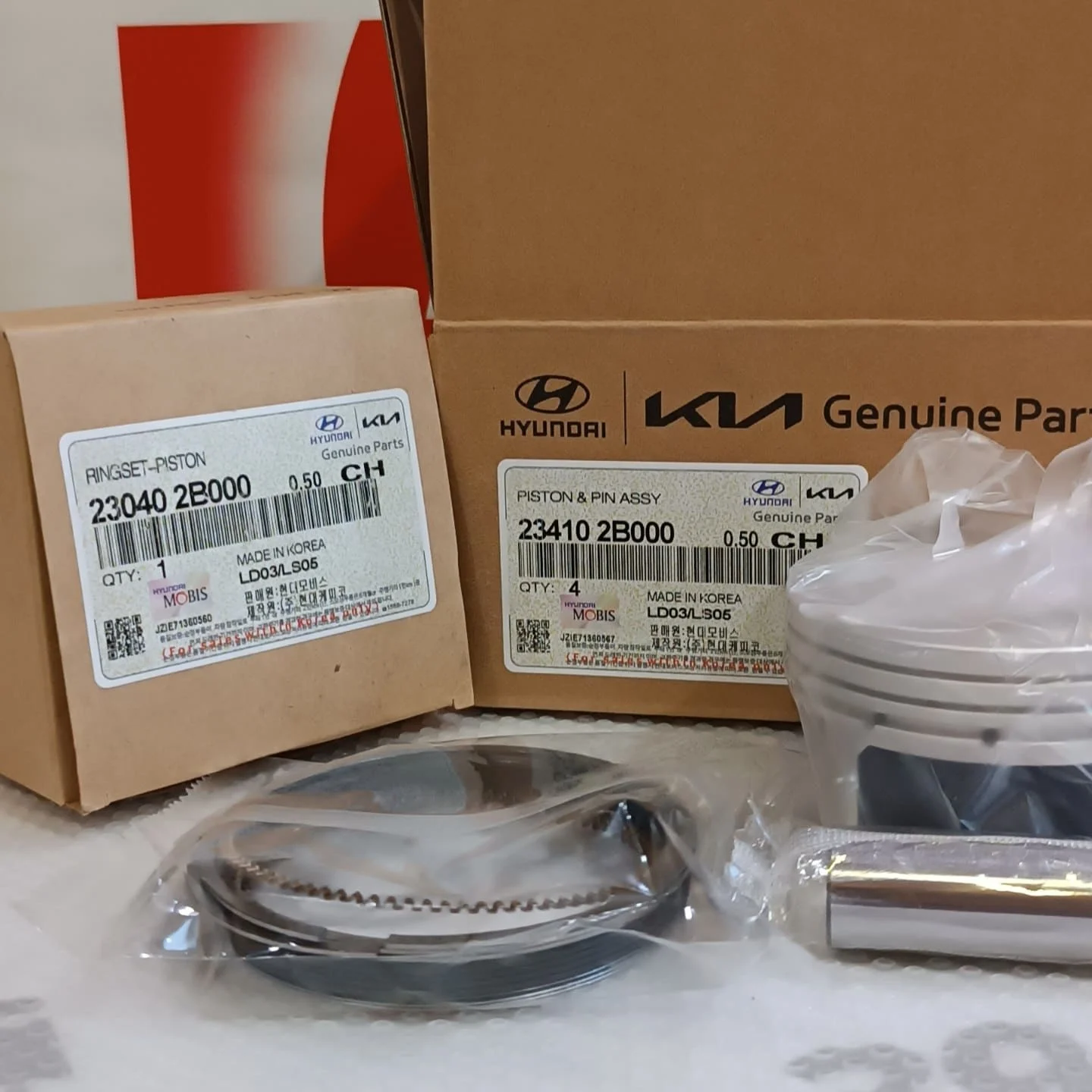 Поршневые кольца 0.50 Hyundai KIA G4FC 1.6 G4FA 1.4 23040-2B000 оригинал