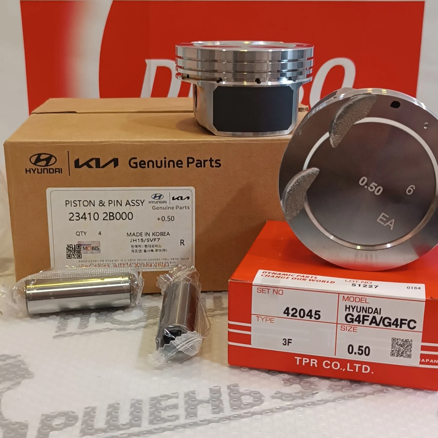 Поршень двигателя 050 Hyundai Kia G4FA G4FC 23041-2B001 23410-2B000