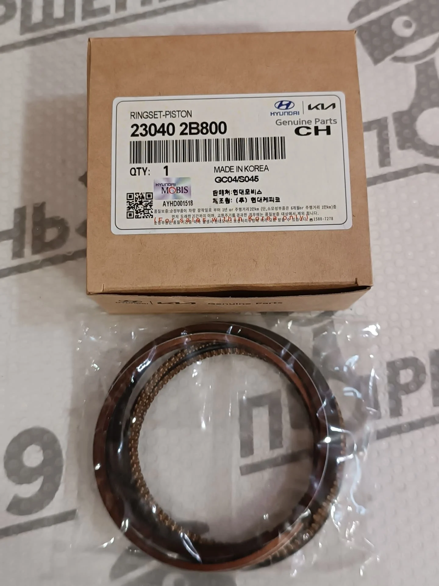 Поршневые кольца Hyundai ELANTRA Kia K3 G4FC G4FG 23040-2B800 оригинал комплект